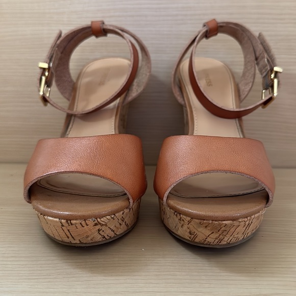 Express Cognac Tan Wedges 7 - Picture 3 of 16